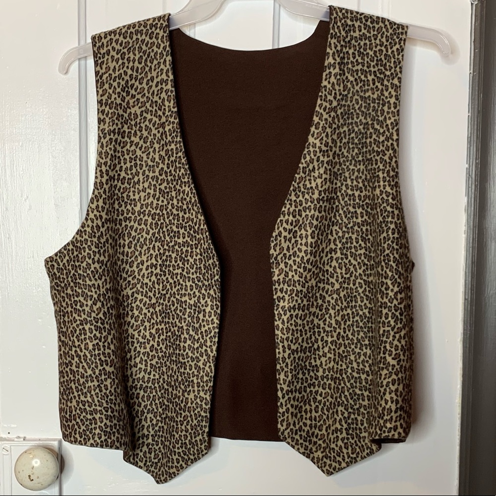 Handmade Cheetah Print Open Vest